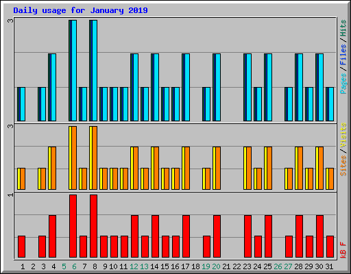 Daily usage for January 2019