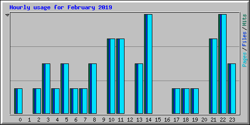 Hourly usage for February 2019