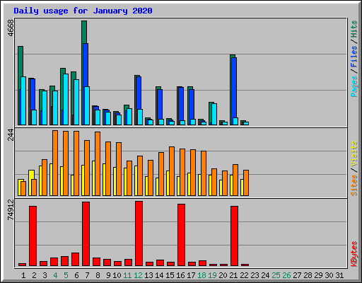 Daily usage for January 2020
