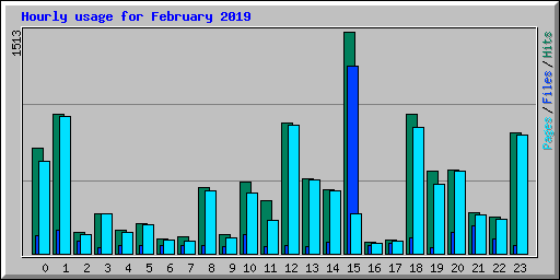 Hourly usage for February 2019