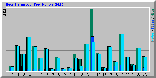 Hourly usage for March 2019